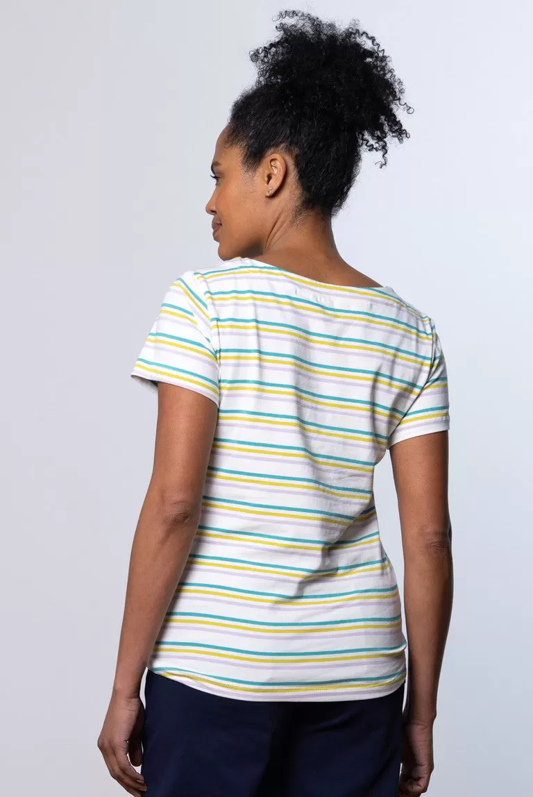 Lily & Me - New Tee Colour Stripe - White/Lavender