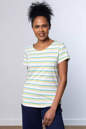 Lily & Me - New Tee Colour Stripe - White/Lavender