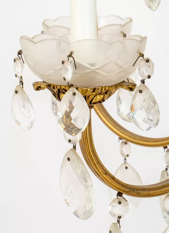 Louis XV Style Glass Baluster Six Light Chandelier