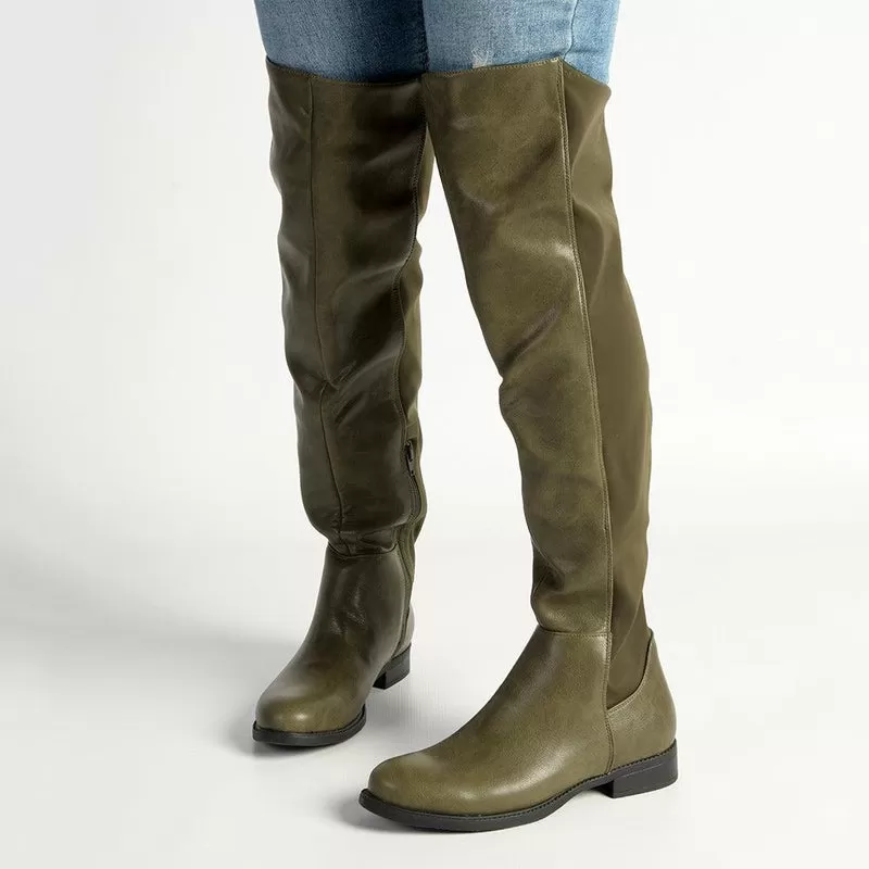 Madison Vella Long Boot - Khakhi