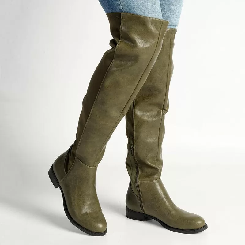 Madison Vella Long Boot - Khakhi