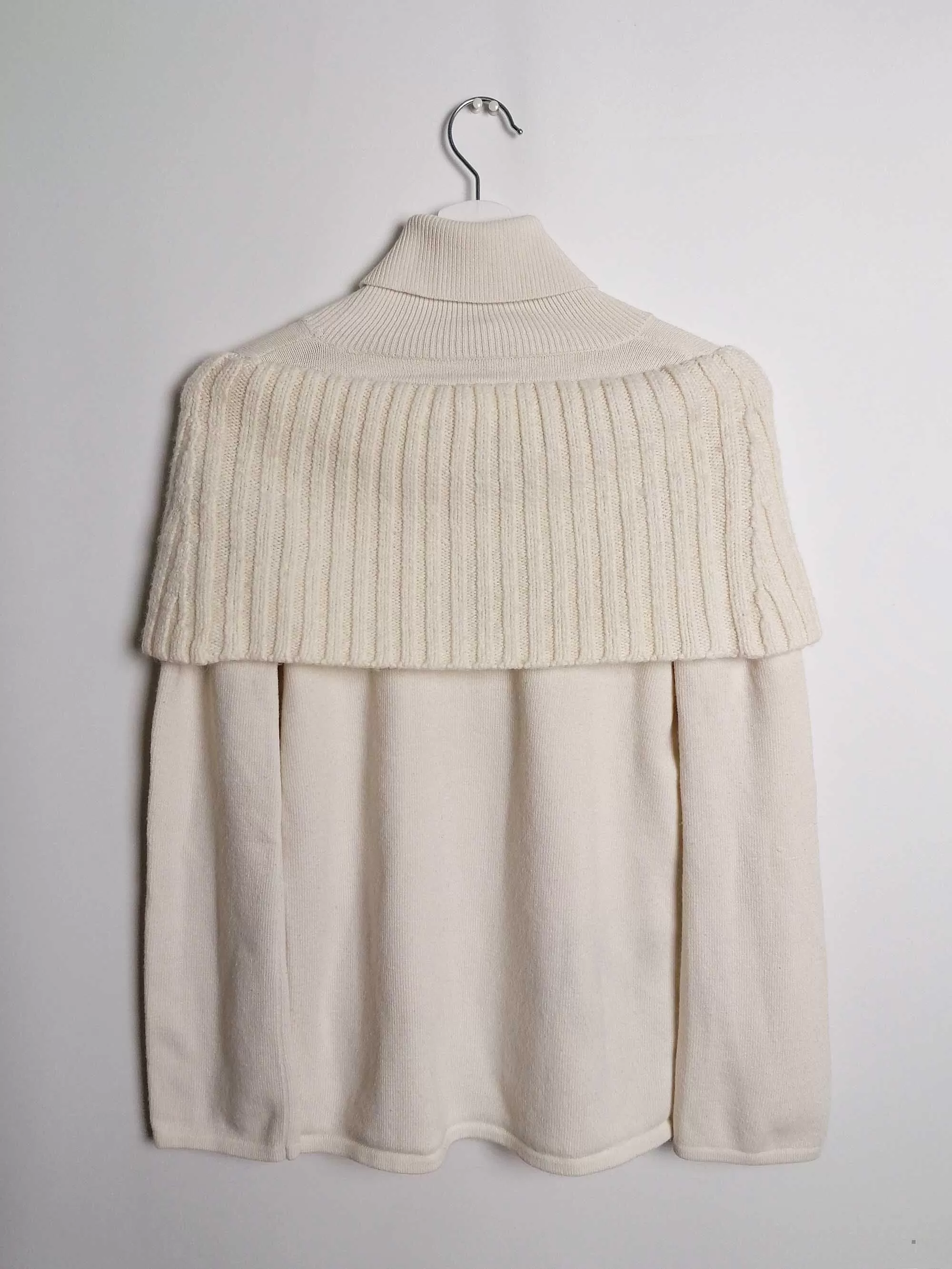 MANGO Y2K Faux Collar Turtleneck Sweater in White