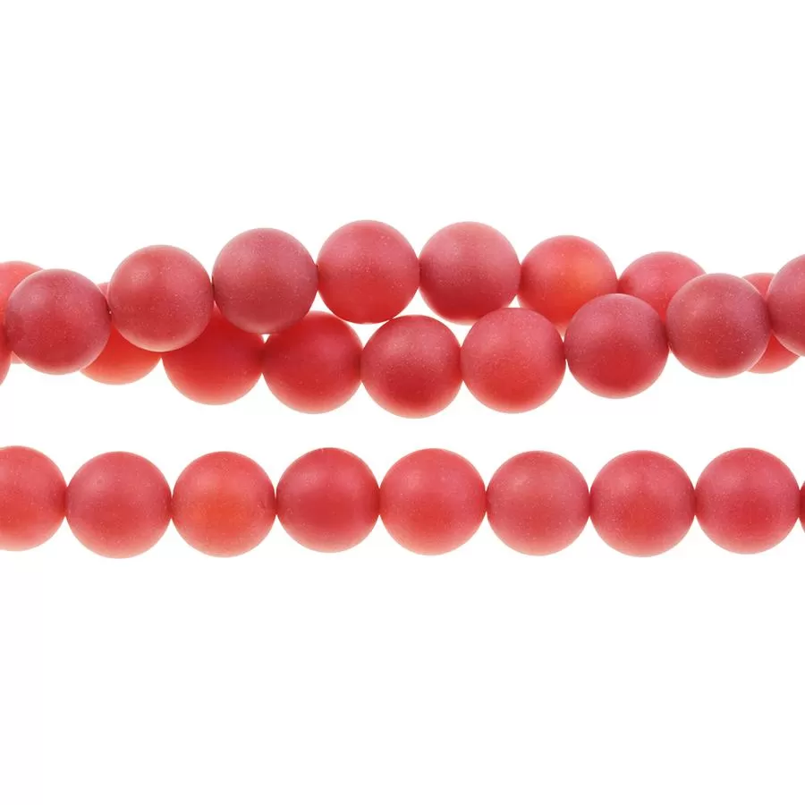 MATTE Carnelian 10mm Round - 8-Inch