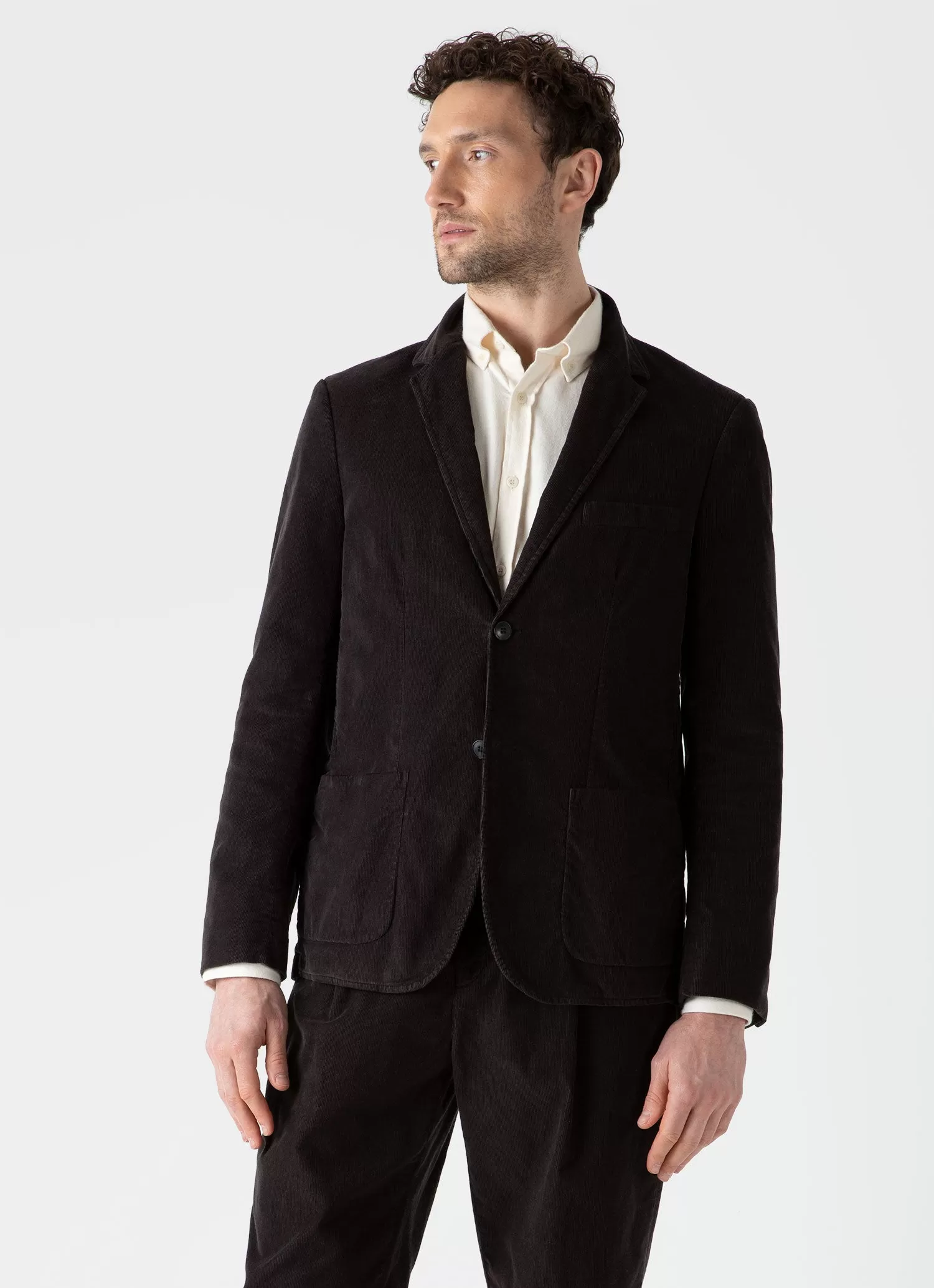 Men's Corduroy Two-Piece Suit in Coffee