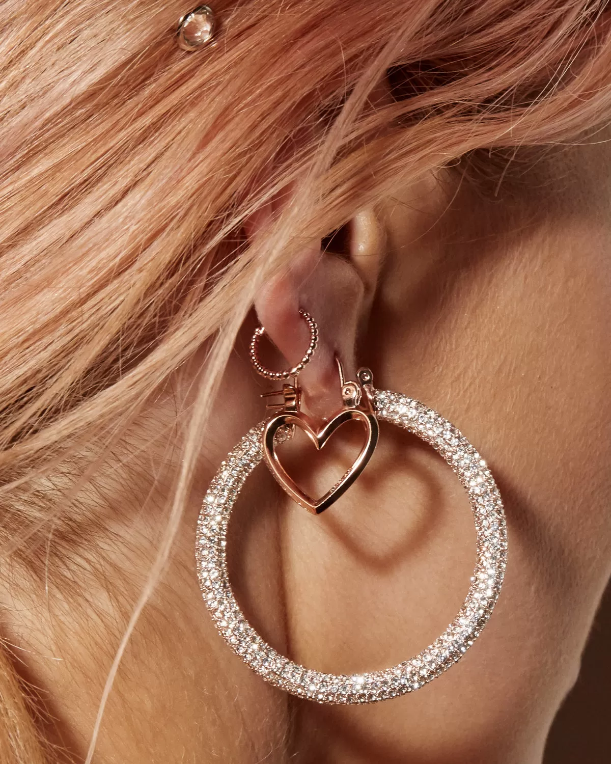 Mini Heartbreaker Hoops- Rose Gold