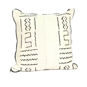 Mud Cloth Pillow Cover - Black & White