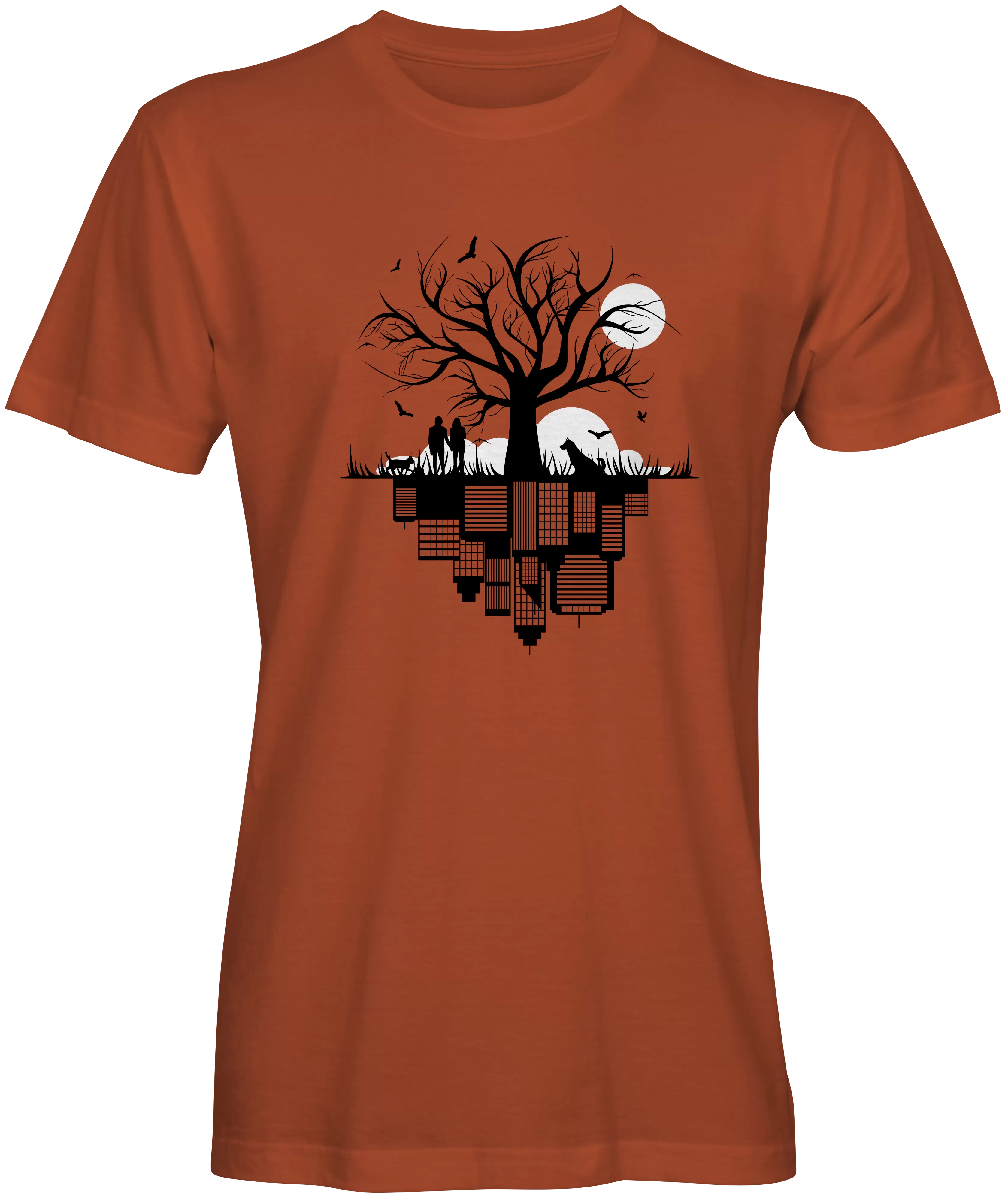 Nature Lovers City Tree Roots Graphic T-shirts