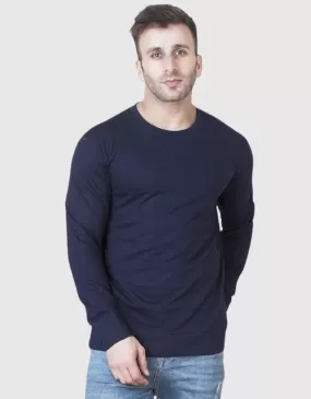 Navy Solid Regular Fit Sweatshirt