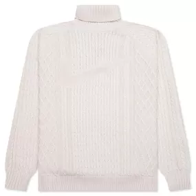 Nike Life Cable Knit Turtleneck Sweater - Light Bone