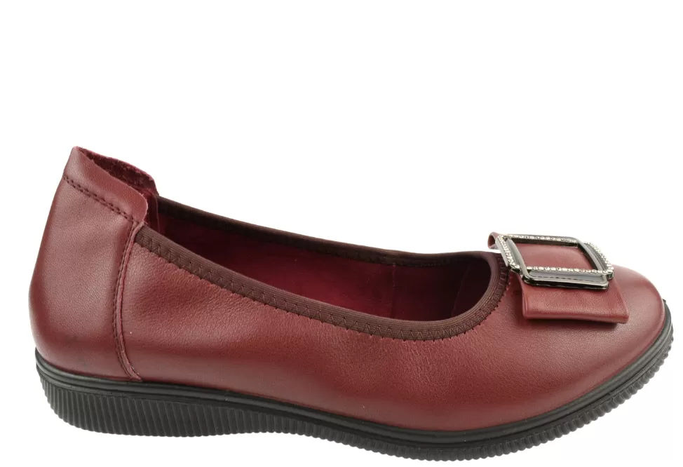 Pantofi casual, dama, FORMAZIONE, A130 bordo, piele naturala