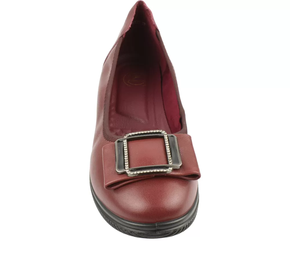 Pantofi casual, dama, FORMAZIONE, A130 bordo, piele naturala