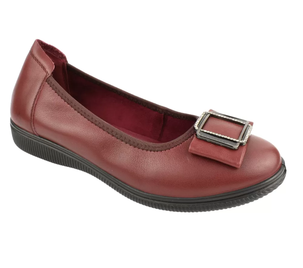 Pantofi casual, dama, FORMAZIONE, A130 bordo, piele naturala