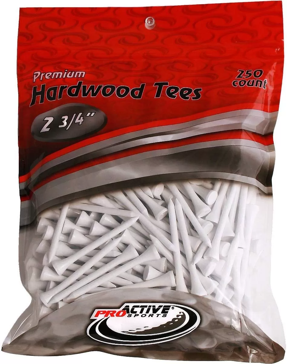 ProActive Premium Sports Hardwood Golf Tees 2.75 250 count