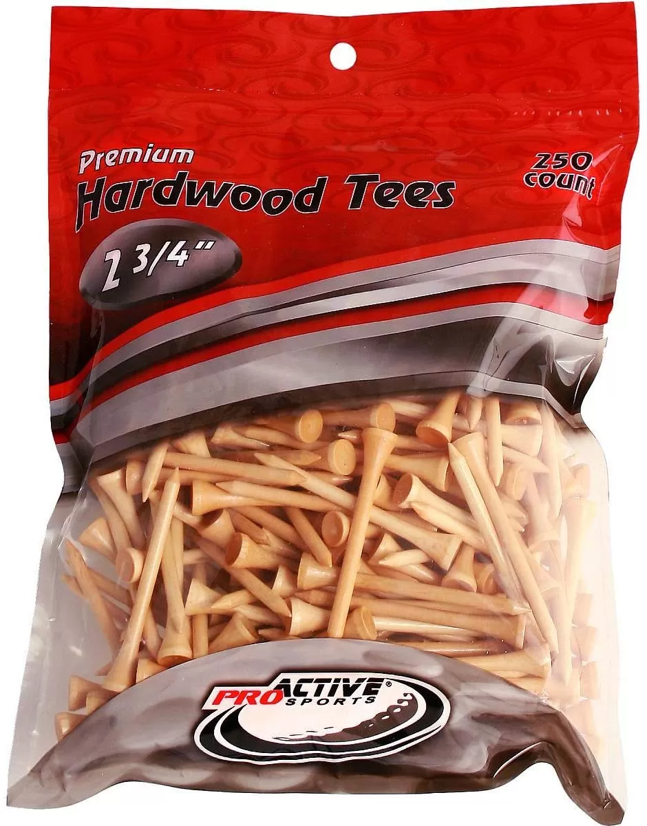 ProActive Premium Sports Hardwood Golf Tees 2.75 250 count