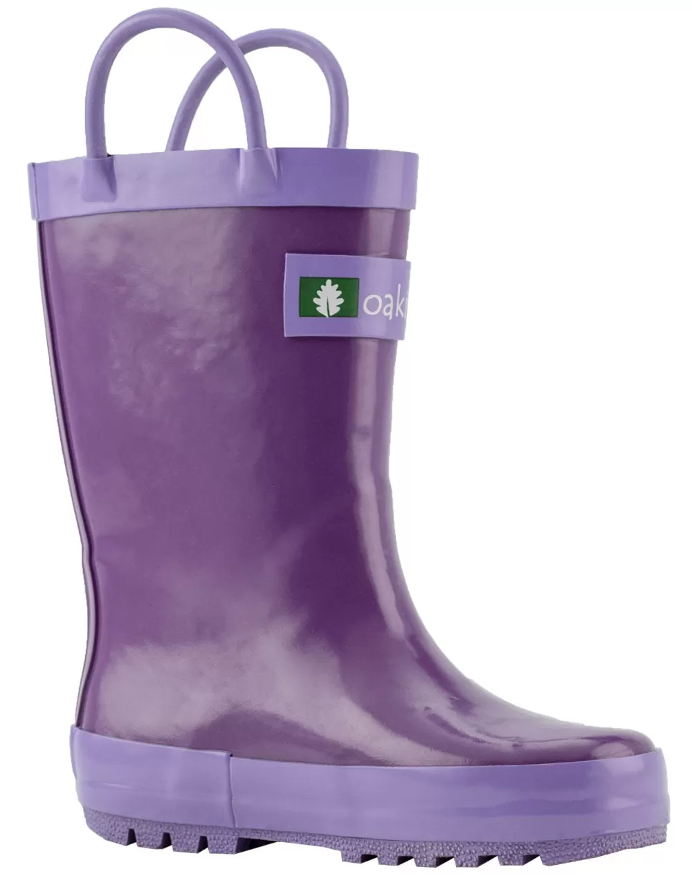 Purple Orchid Loop Handle Rubber Rain Boots