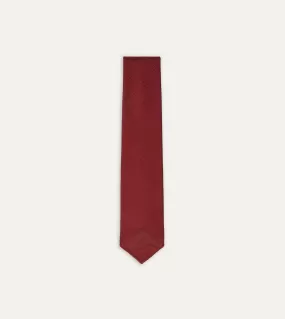 Red Fine Woven Grenadine Silk Hand Rolled Tie