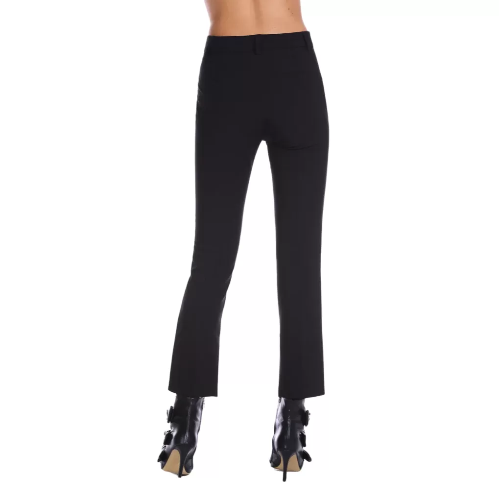 Relish CISARINA women's casual trousers with high waist cigarette with slits at the bottom RDP2407006074 black