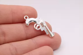 Revolver Gun Charm, 925 Sterling Silver, 652