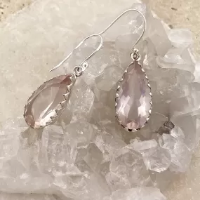 Rose Quartz Teardrop Earrings - Melita