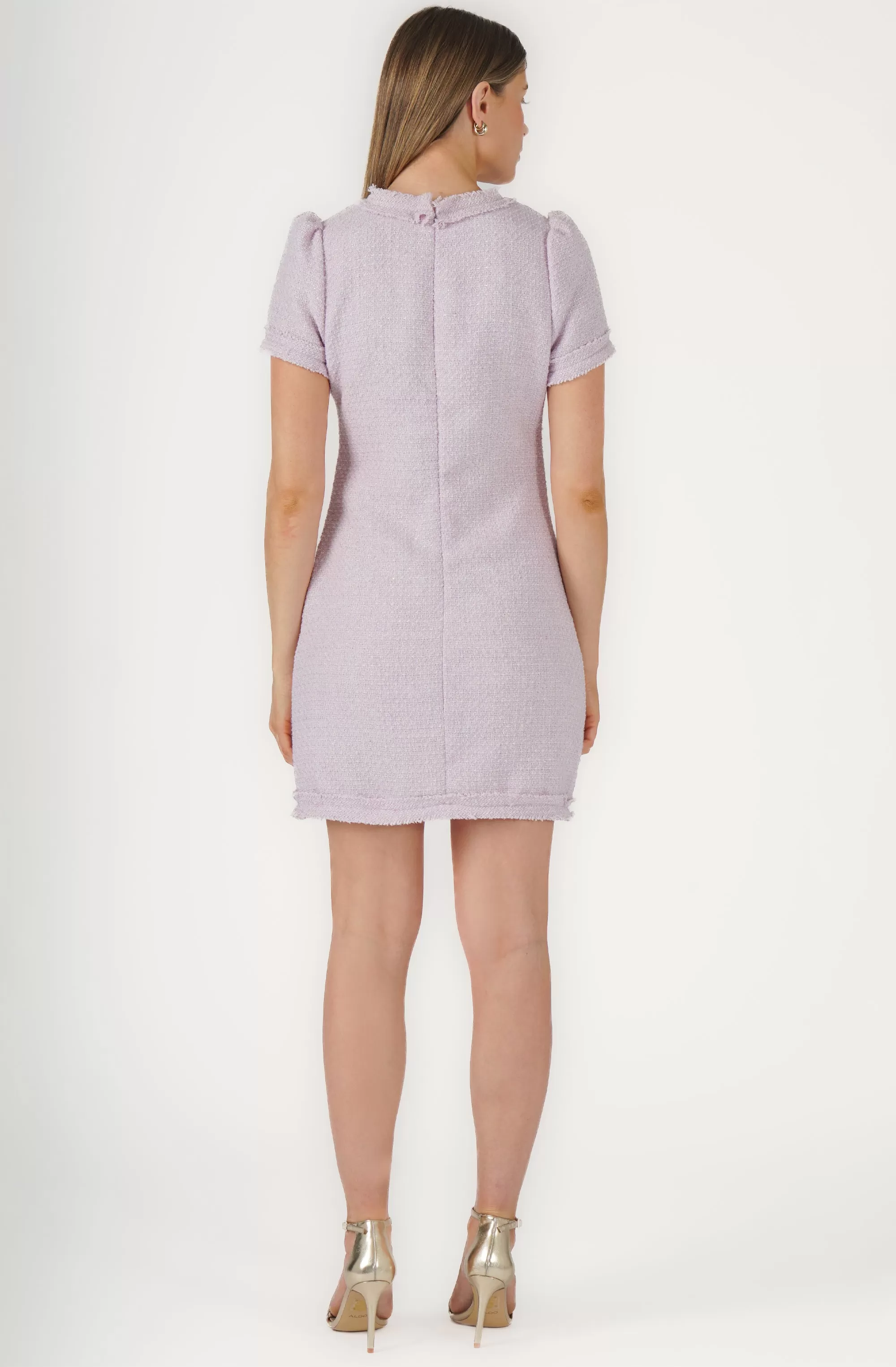 Short Sleeve Lurex Boucle Dress