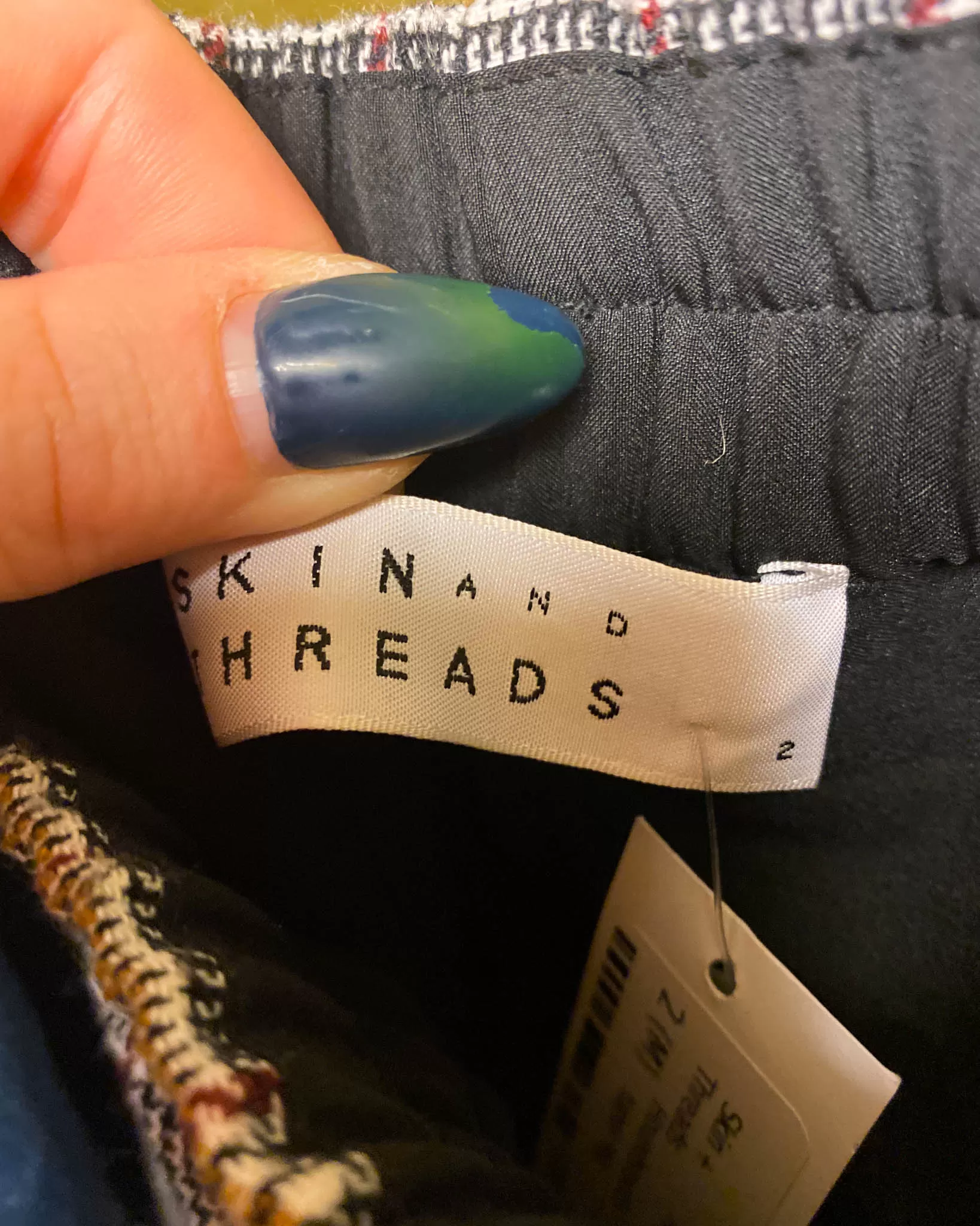 Size 2 - Skin   Threads Plaid Pants