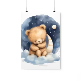 Sleeping Bear, Baby Room Wall Art, Nursery Decor, Bear Nursery Decor, sleeping animals, Animals Nursery Art, Nursery Décor,Teddy Bear Print