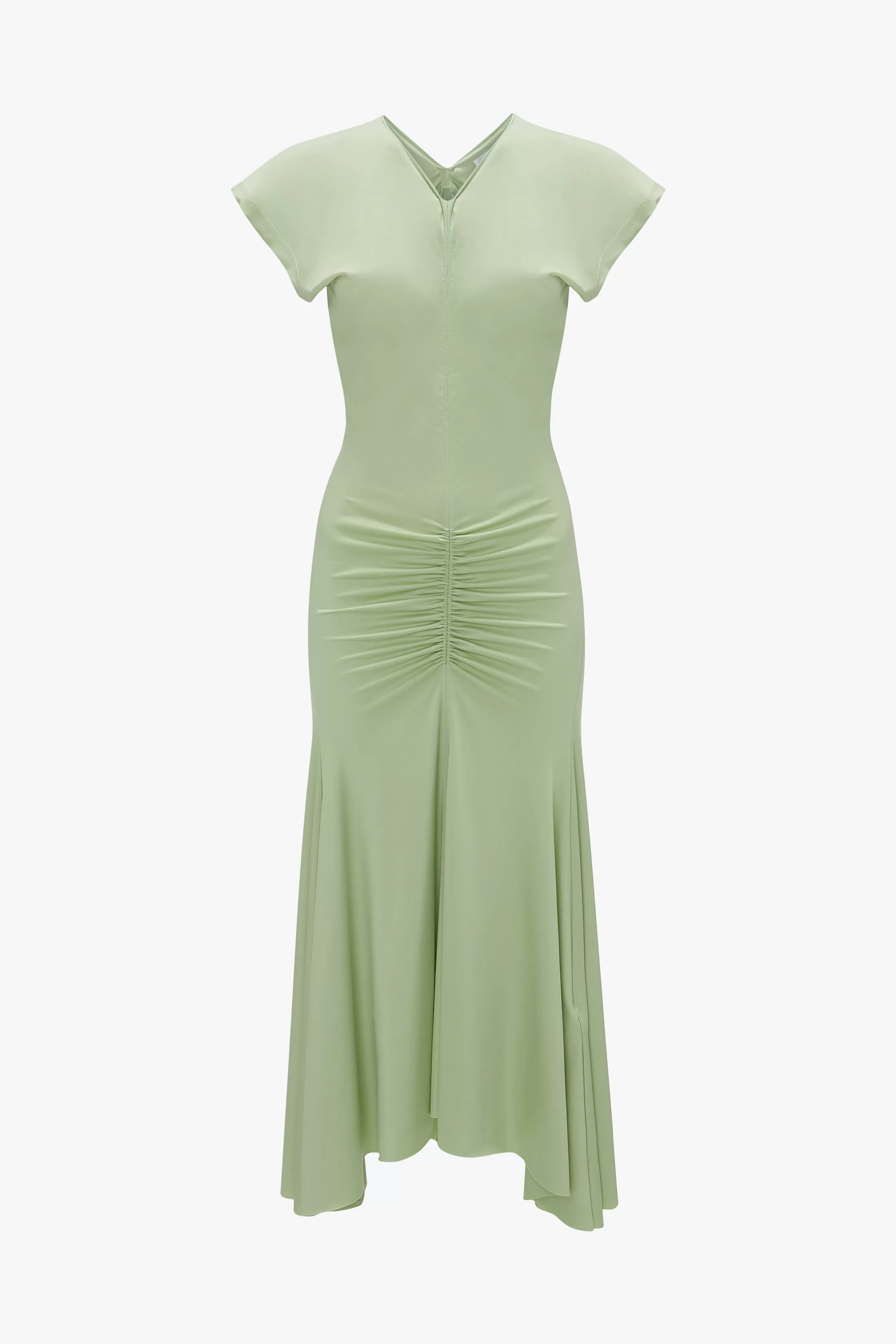 Sleeveless Rouched Jersey Dress In Pistachio