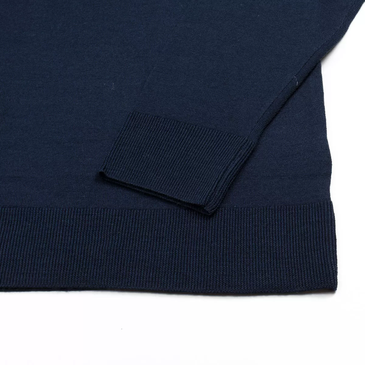 Sunspel - Mock Neck Merino Jumper - Light Navy