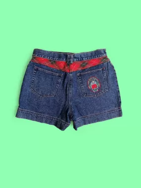 Teddy Patch Denim Shorts - size L