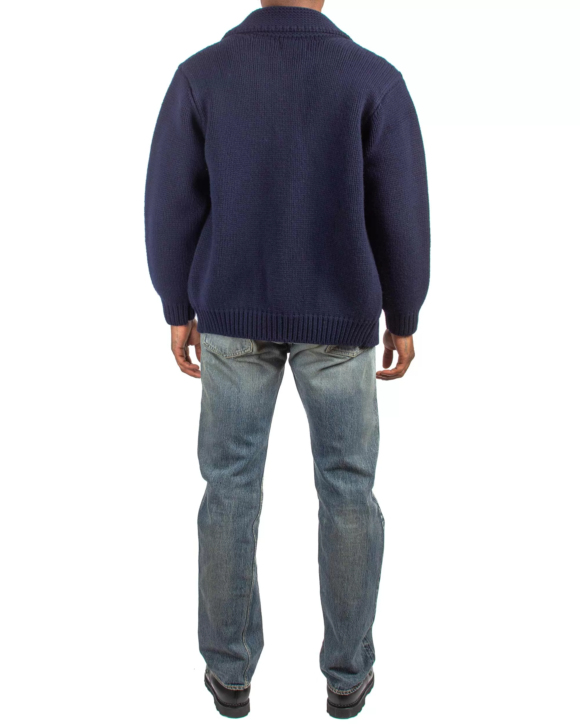 The Real McCoy's MC21113 Heavy Wool Cashmere Sweater Navy