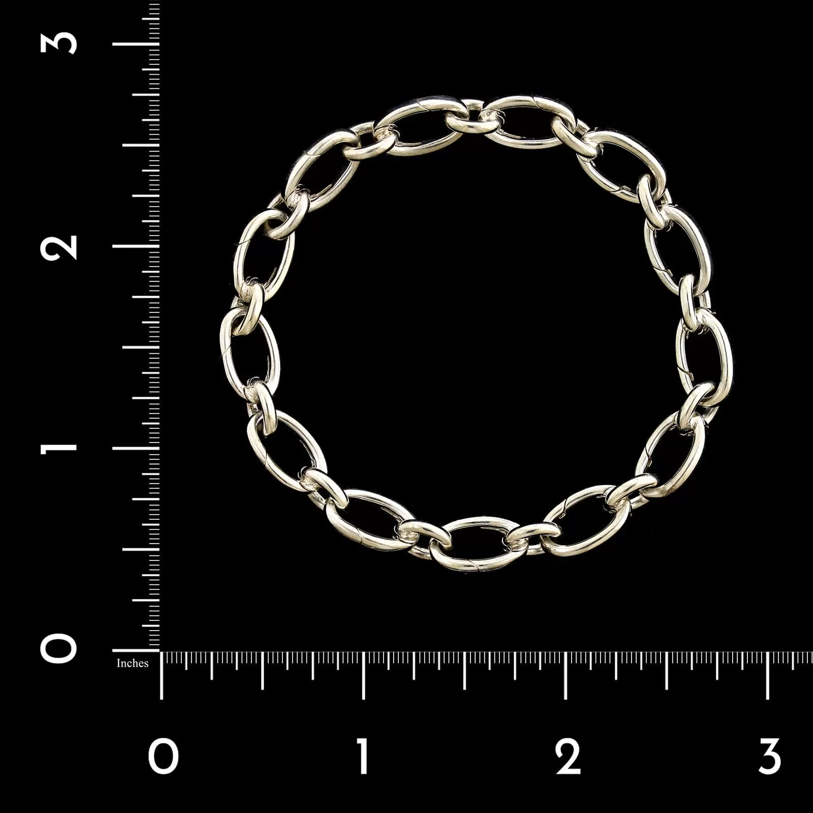 Tiffany & Co. Sterling Silver Estate Oval Clasping Link Bracelet