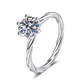 Twisted Vine Diamond Ring - 925 Sterling Silver