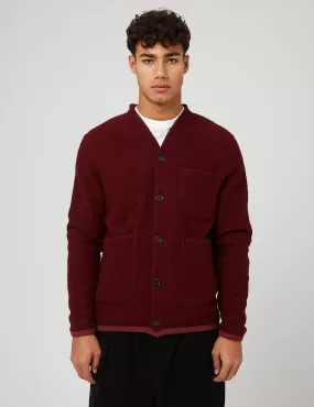 Universal Works Cardigan (Wool Fleece) - Berry