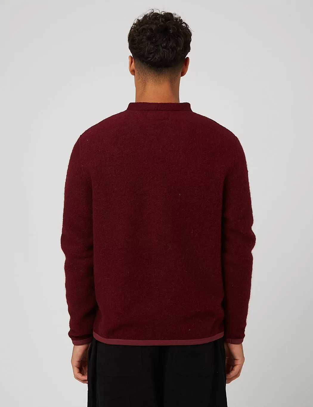 Universal Works Cardigan (Wool Fleece) - Berry