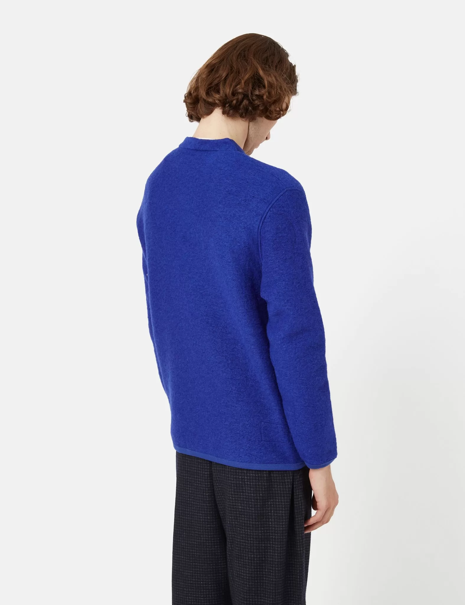 Universal Works Cardigan (Wool Fleece) - Blue