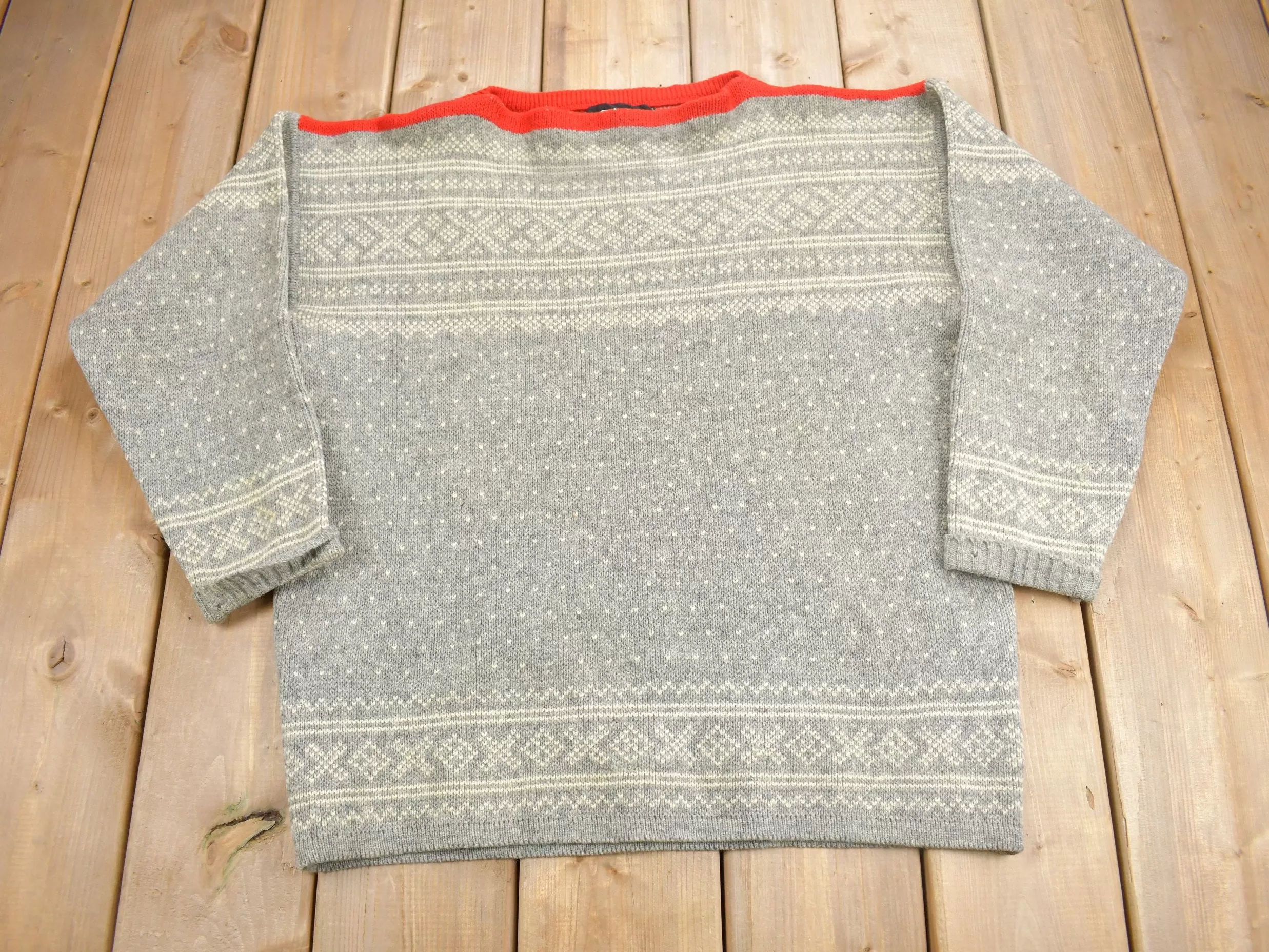 Vintage 1970s Figgio Pure New Wool Knit Sweater / Made in Norway / Outdoorsman / Vintage Knit / Winter Sweatshirt