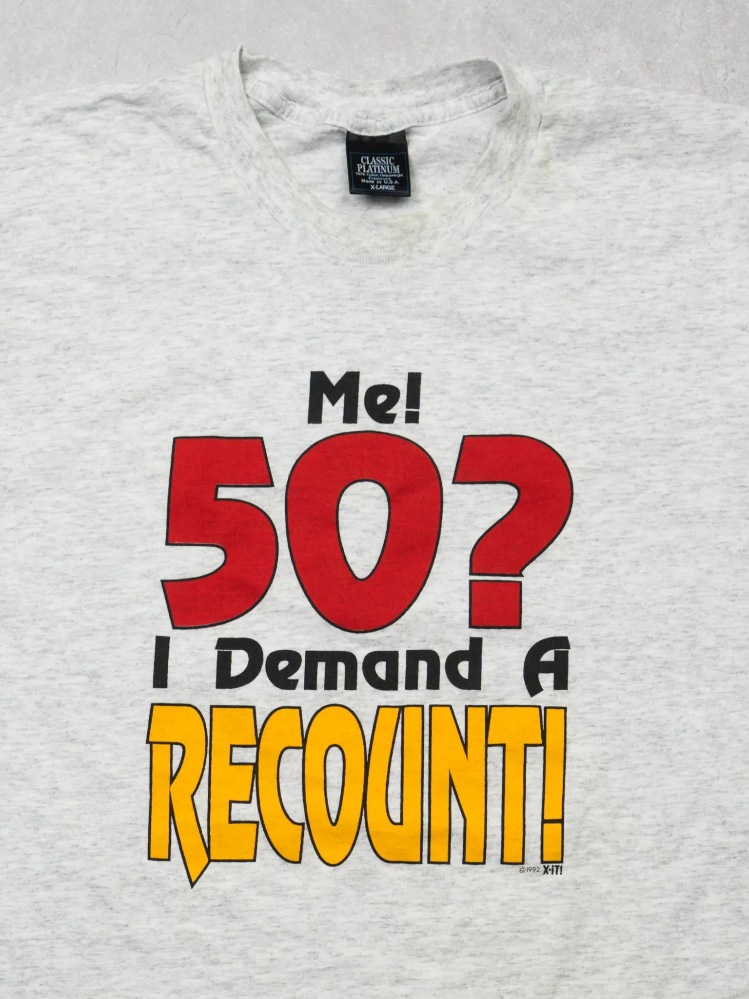 Vintage '92 Grey 50 Recount Tee (L)