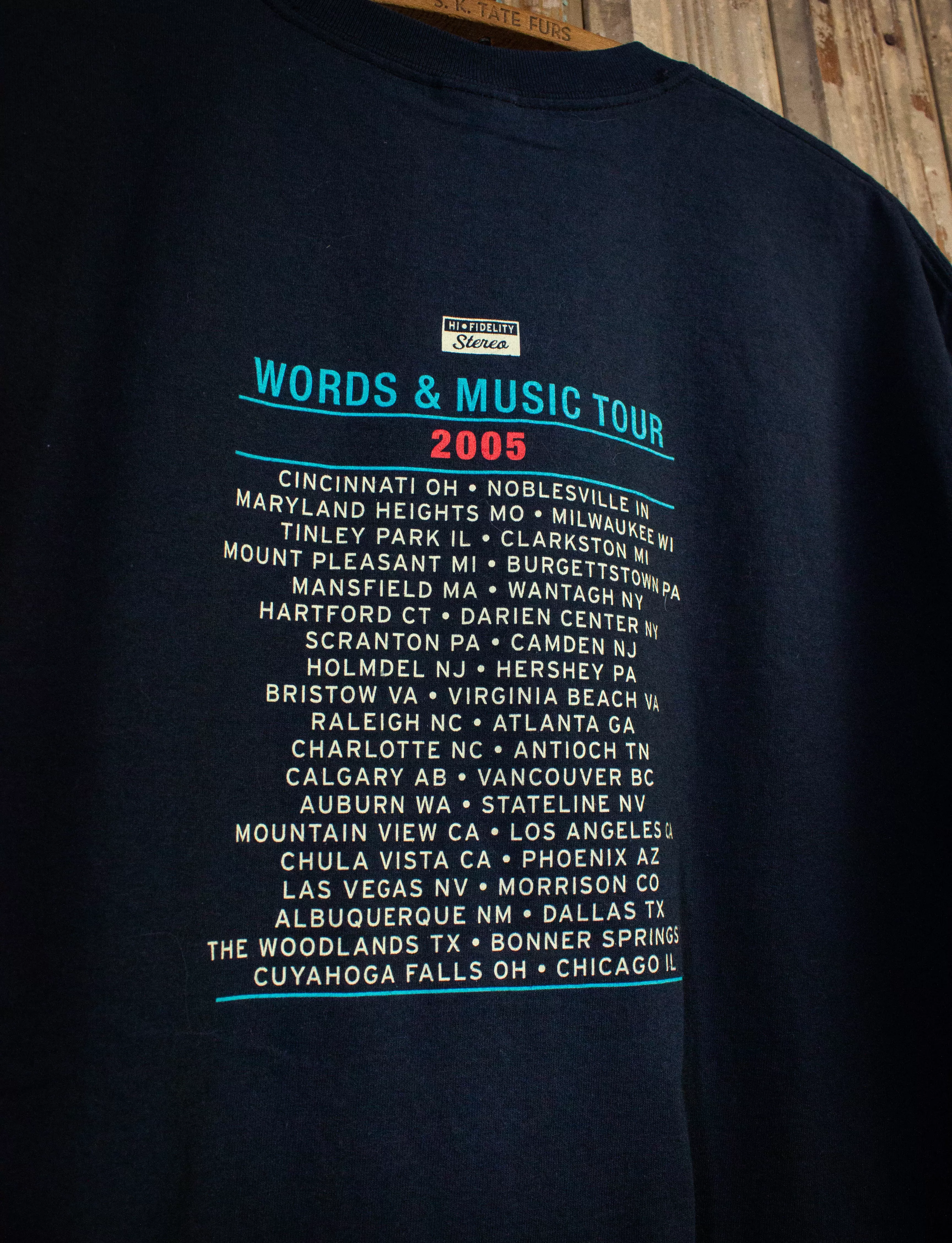 Vintage John Mellencamp Words and Music Tour Concert T Shirt 2005 Black XL