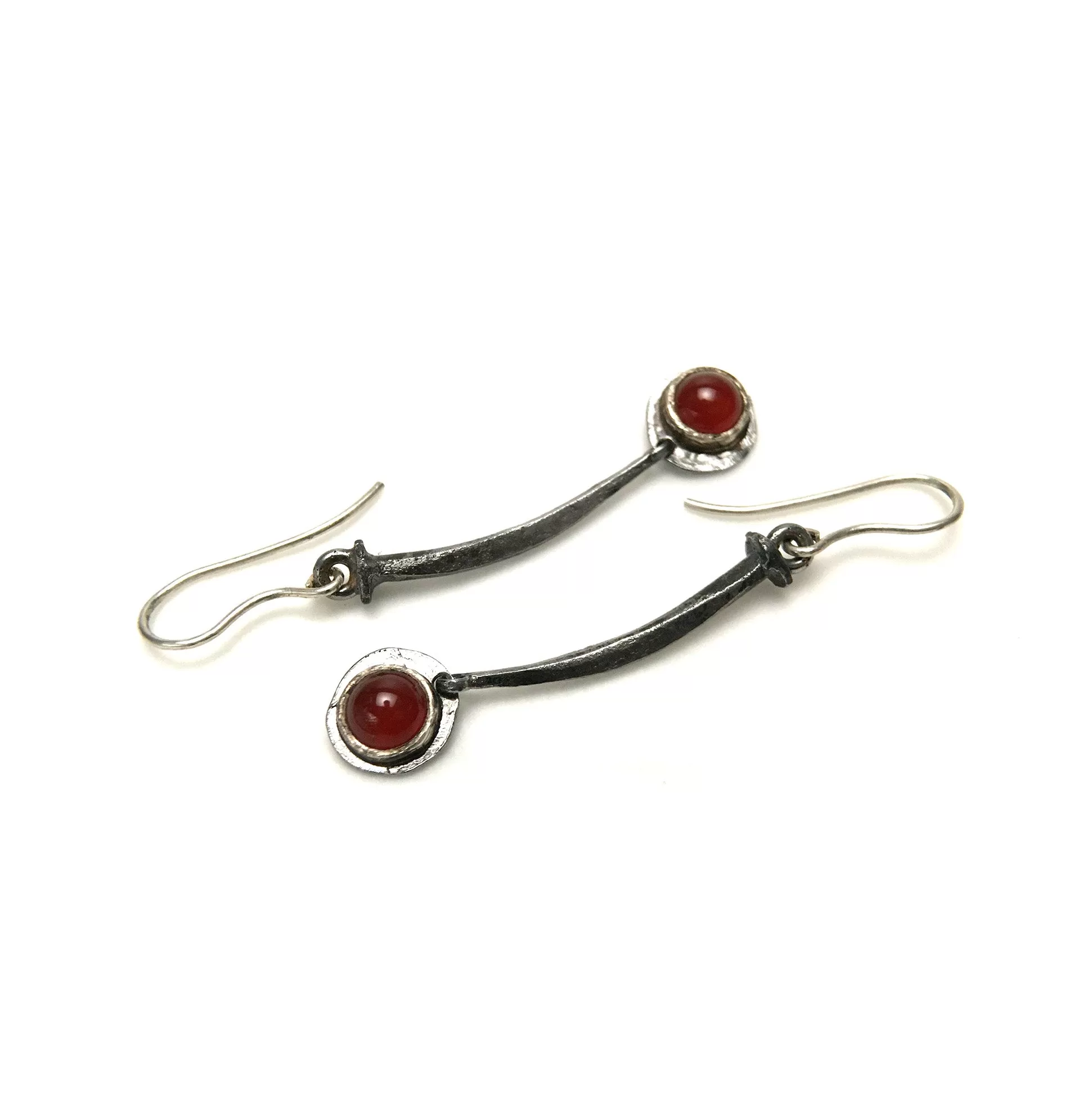 Vintage Nail Earrings with Carnelians