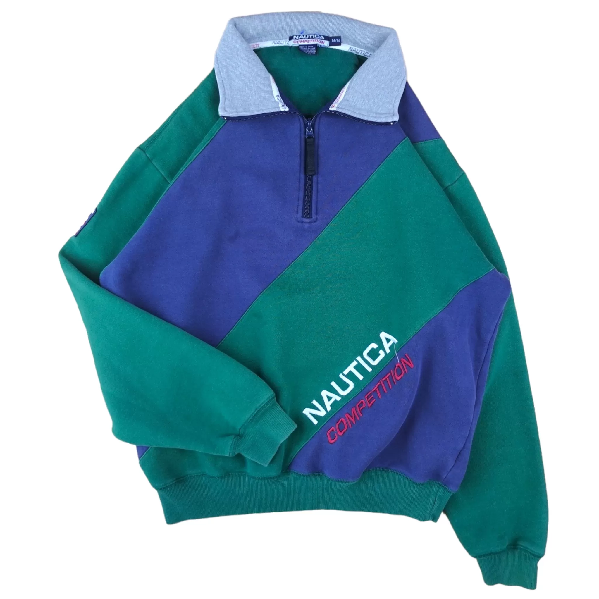 Vintage Nautica Competition Quarter Zip Sweatshirt - M