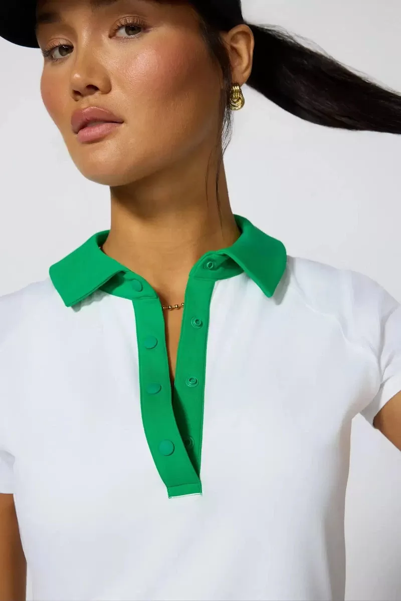 Vital SS Polo in Green/White