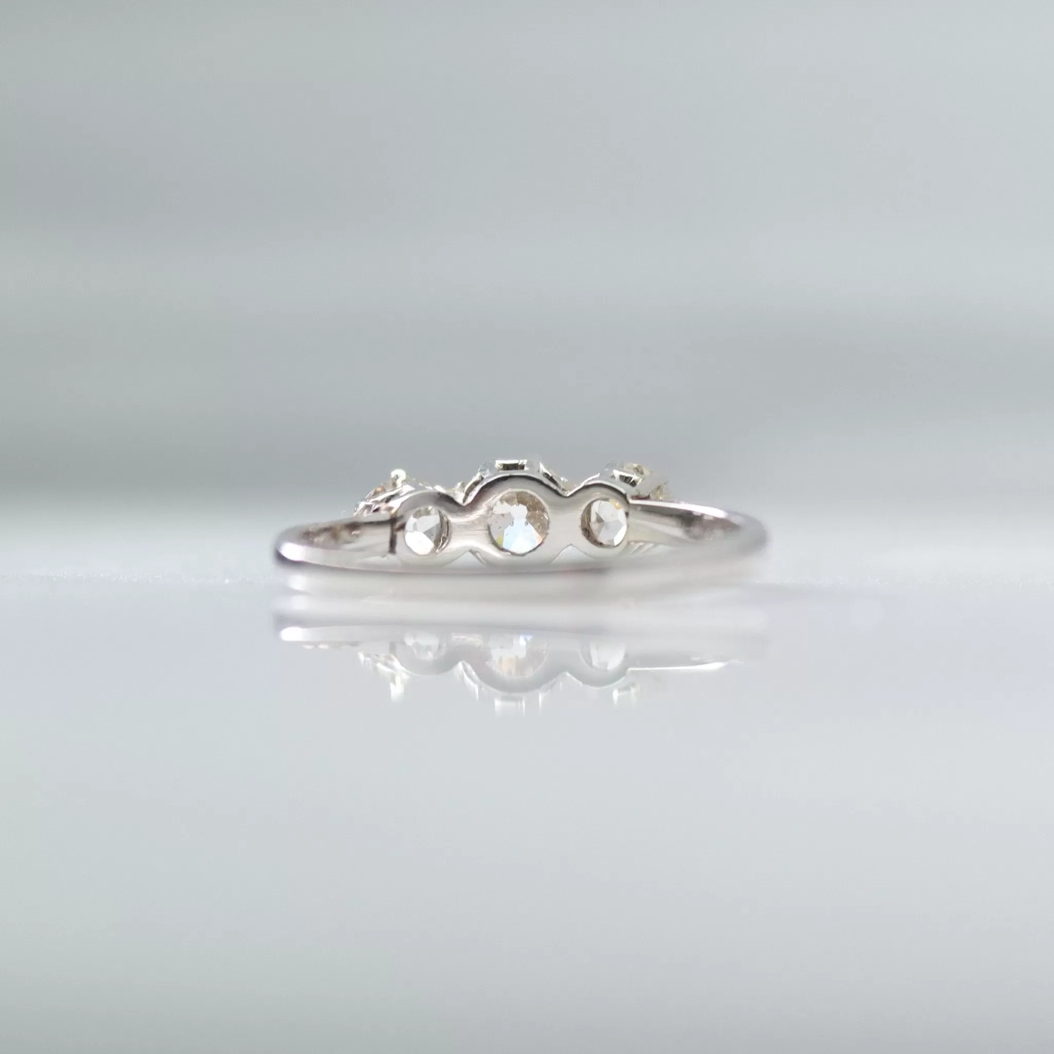 White Gold Diamond Three Stone Ring