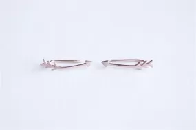 Wholesale Matte Pink Rose Gold Vermeil Arrow Earring Climber Ear Cuff- Gold Arrow Earrings, Pink Arrow Earring Crawler, Curved Arrow Earring, 281