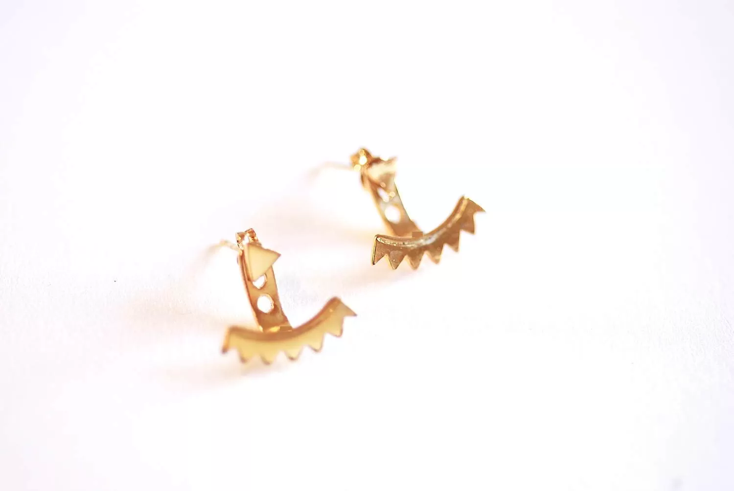 Wholesale Shiny Gold Triangle Ear Jacket, Spike Ear Jacket, Geometric Earrings, Ear Jacket, Earring Cuff, Triangle Studs, Minimal Earrings, Sunshine