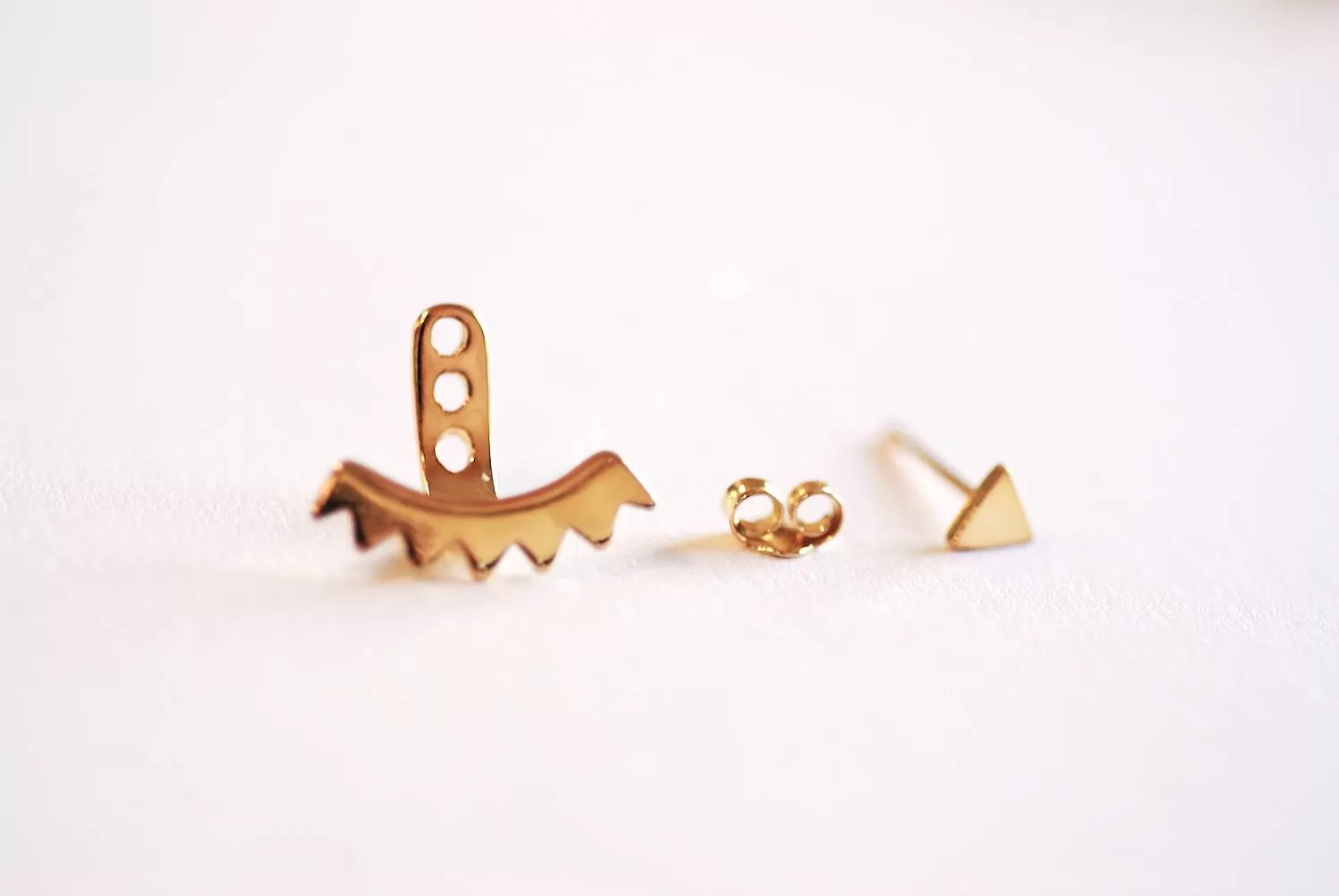 Wholesale Shiny Gold Triangle Ear Jacket, Spike Ear Jacket, Geometric Earrings, Ear Jacket, Earring Cuff, Triangle Studs, Minimal Earrings, Sunshine