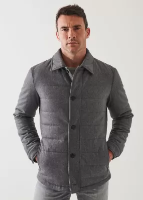 WOOL BLEND QUILTED SHIRT JACKET