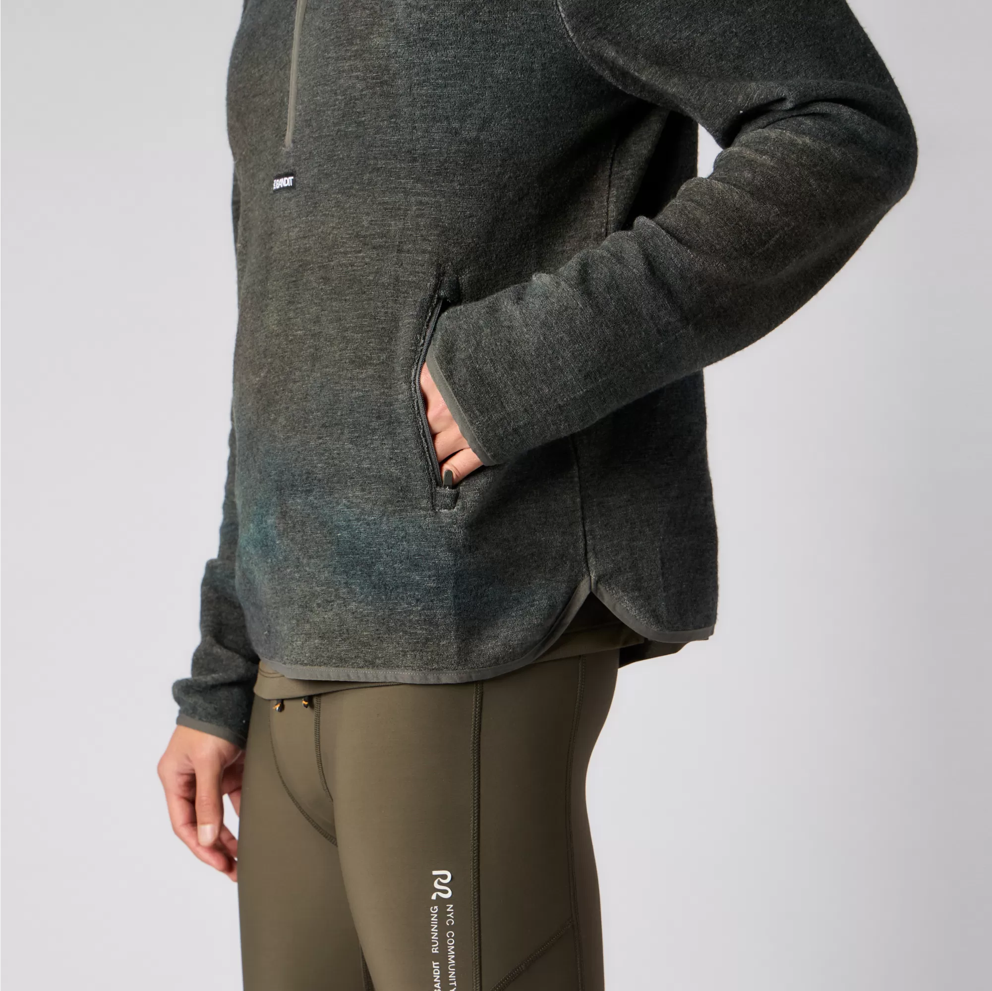 Wool Terry Quarter Zip Pullover - Men's, Roadmap Print