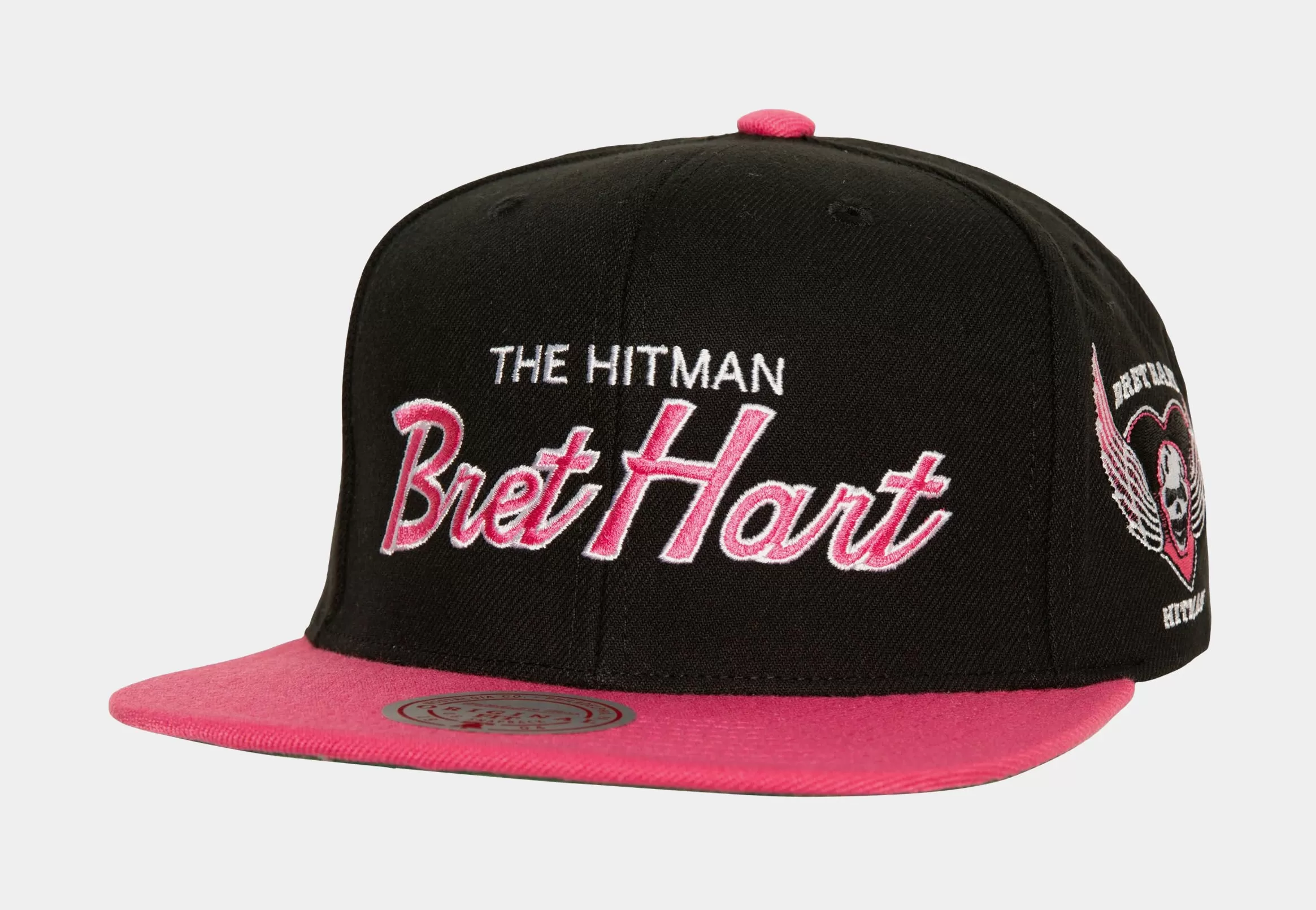 WWE Bret The Hitman Hart Snapback Mens Hat (Pink/Black)