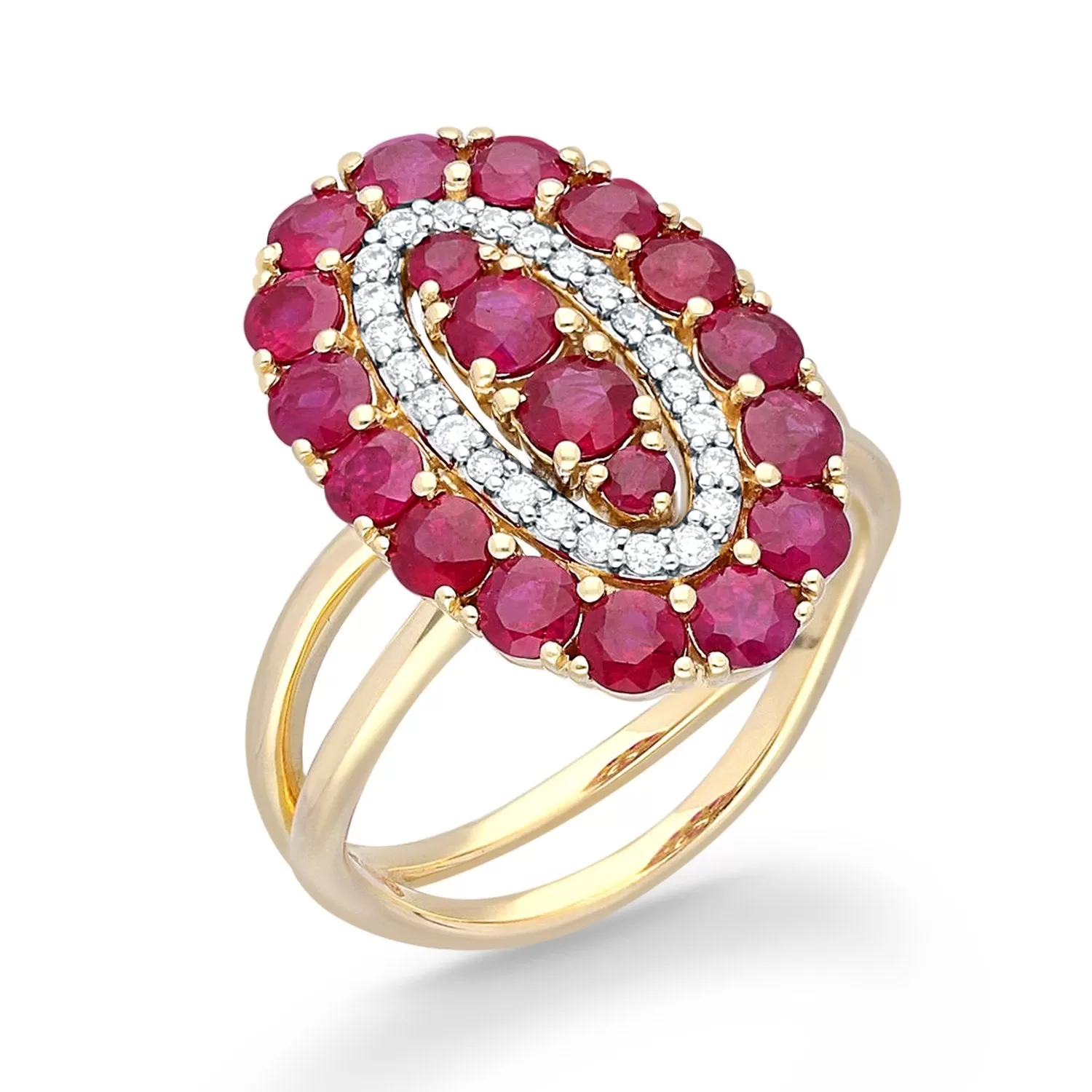 Yellow Gold Ruby & Diamond Heirloom Ring