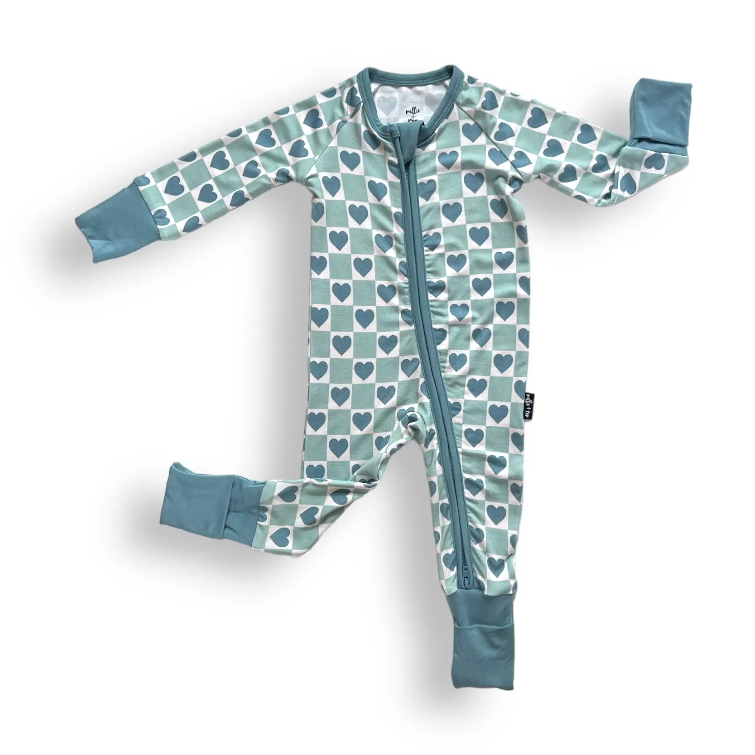 ZIP ROMPER - Blue Heart